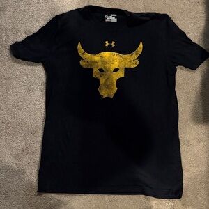Under Armour Black Tee with Yellow Bull Graphic